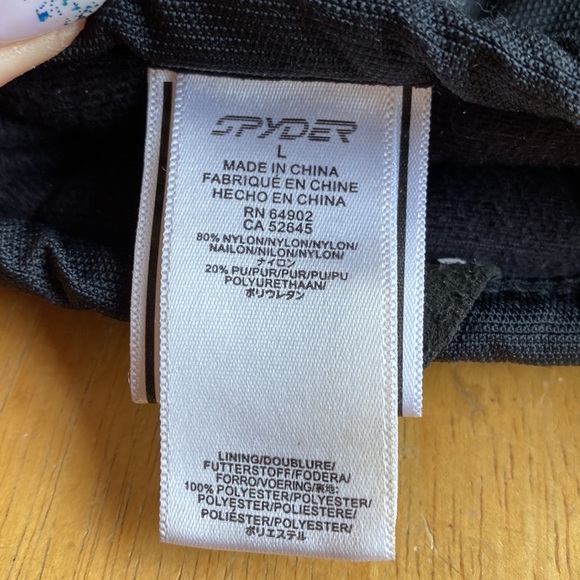 Spyder Black Gloves white Logo Spider w/ Web Palm LARGE pre-owned - Picture 4 of 14